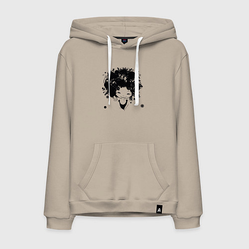 Мужская толстовка-худи Девочка весна / Миндальный – фото 1