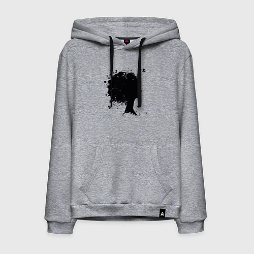 Мужская толстовка-худи Girl flowers / Меланж – фото 1