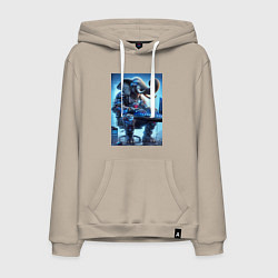 Толстовка-худи хлопковая мужская Слоняра киберспортсмен - киберпанк, цвет: миндальный