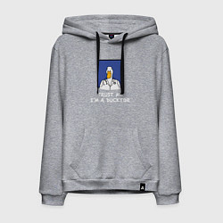 Толстовка-худи хлопковая мужская Доктор утка, цвет: меланж
