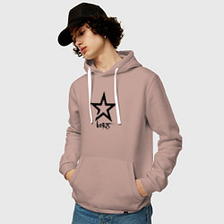 Толстовка-худи хлопковая мужская Boris -star, цвет: пыльно-розовый — фото 2