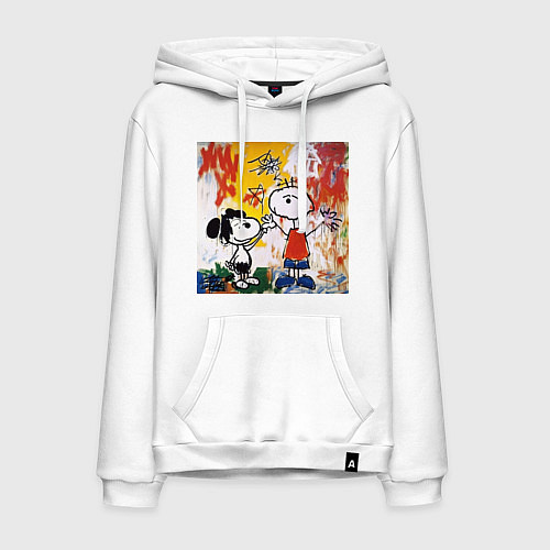 Мужская толстовка-худи Граффити Снупи / Белый – фото 1