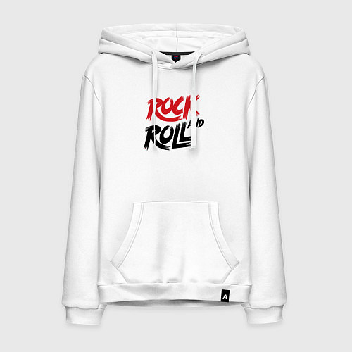 Мужская толстовка-худи Rock and roll star / Белый – фото 1