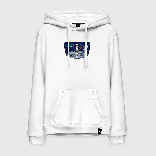 Мужская толстовка-худи Space travel / Белый – фото 1