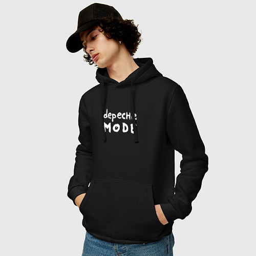 Мужская толстовка-худи Depeche Mode - sofad logo / Черный – фото 3