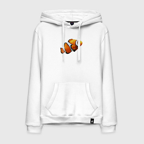 Мужская толстовка-худи Рыбка попугай / Белый – фото 1