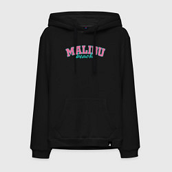 Толстовка-худи хлопковая мужская Malibu Beach, цвет: черный