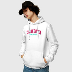 Толстовка-худи хлопковая мужская California surf, цвет: белый — фото 2
