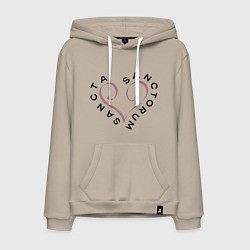 Толстовка-худи хлопковая мужская Святая святых - sancta sanctorum, цвет: миндальный