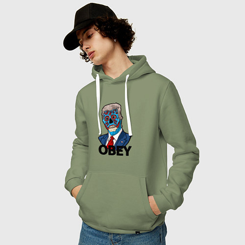 Мужская толстовка-худи Trump obey / Авокадо – фото 3