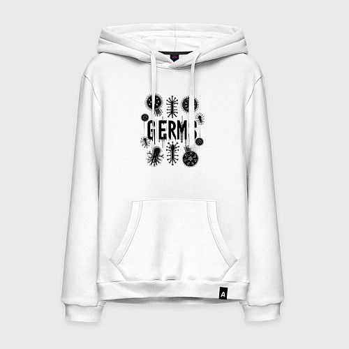 Мужская толстовка-худи Микробы вирусы и бактерии / Белый – фото 1