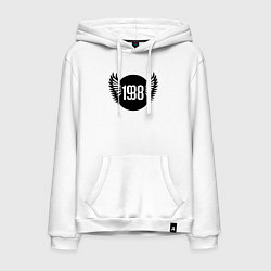 Толстовка-худи хлопковая мужская Крылатый 1988, цвет: белый