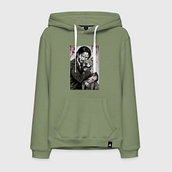 Толстовка-худи хлопковая мужская Джон Уик постер, цвет: авокадо