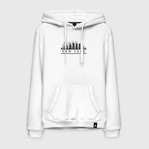 Мужская толстовка-худи Город Нью-Йорк / Белый – фото 1