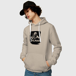 Толстовка-худи хлопковая мужская Нефтяник, цвет: миндальный — фото 2