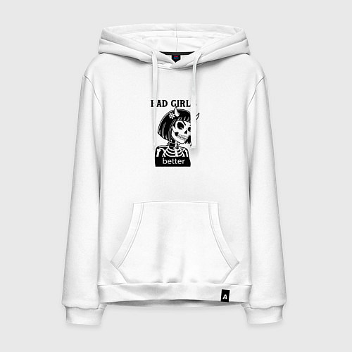 Мужская толстовка-худи Девочка скелет / Белый – фото 1