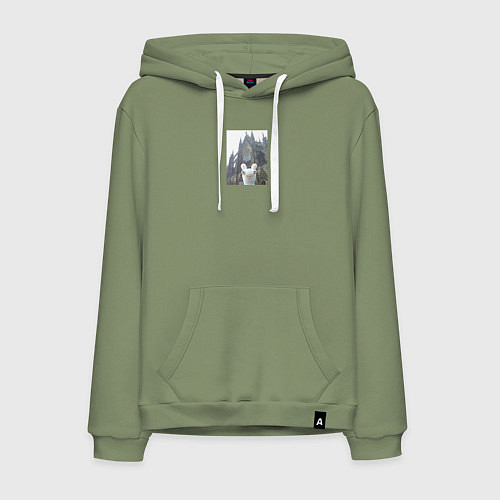 Мужская толстовка-худи Зайяц турист / Авокадо – фото 1