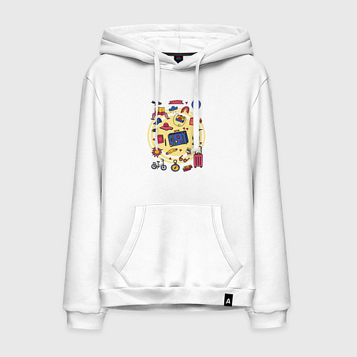 Мужская толстовка-худи Летние путешествия / Белый – фото 1