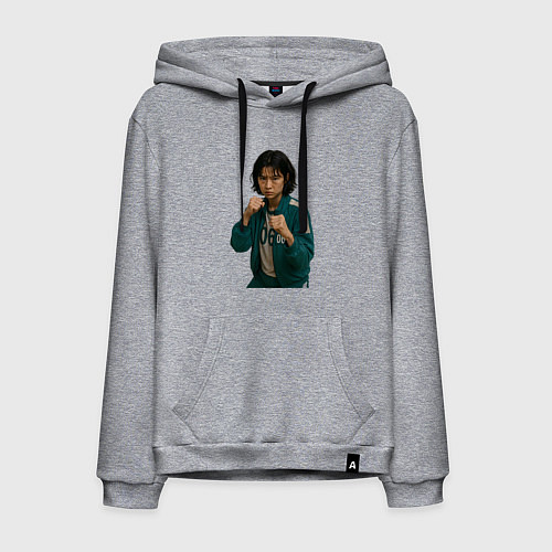 Мужская толстовка-худи Игрок 067 в стойке бойца / Меланж – фото 1