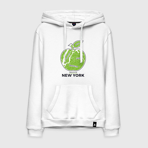Мужская толстовка-худи Сity of New York / Белый – фото 1