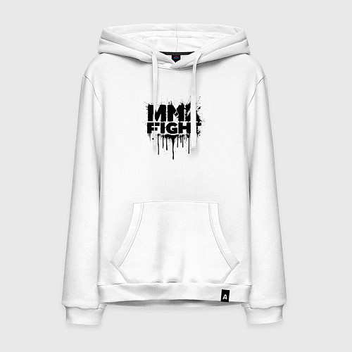 Мужская толстовка-худи MMA боец черной краской / Белый – фото 1