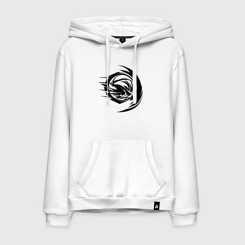 Мужская толстовка-худи Волейбольный мяч вихревой удар / Белый – фото 1