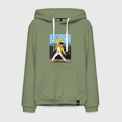 Мужская толстовка-худи Фредди Меркьюри мультяшный стиль / Авокадо – фото 1