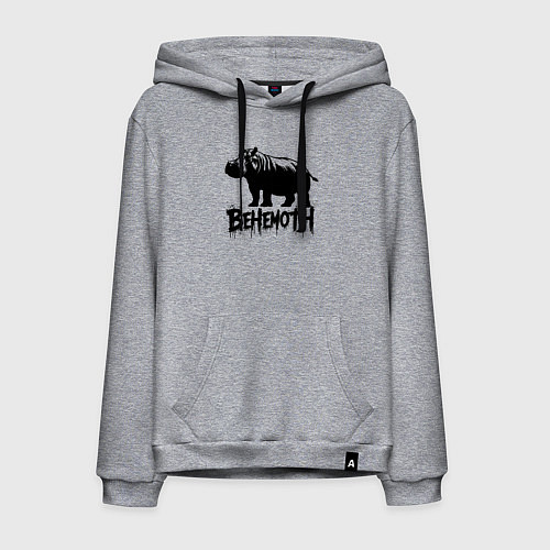 Мужская толстовка-худи Бегемот в стиле граффити / Меланж – фото 1