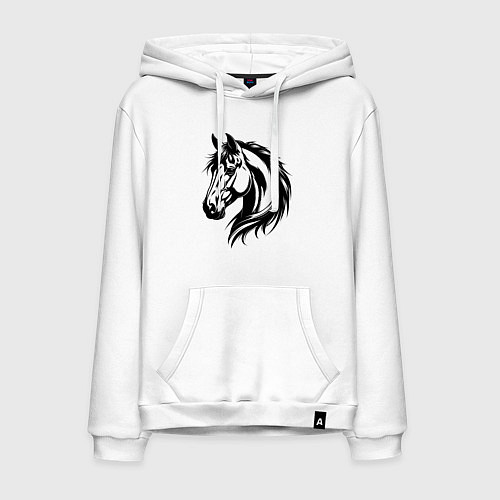 Мужская толстовка-худи Грациозная лошадь / Белый – фото 1