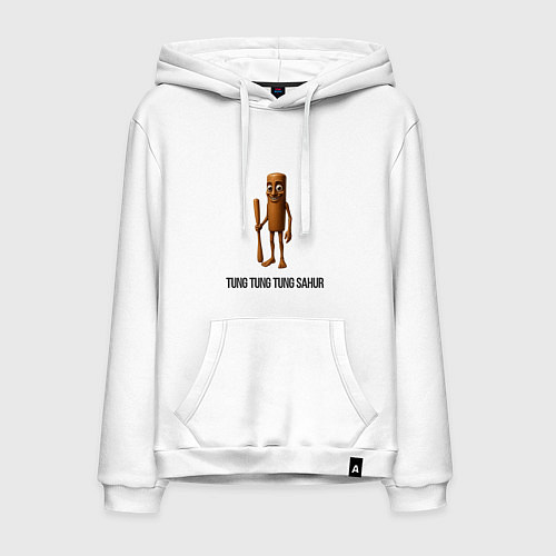 Мужская толстовка-худи Tung tung tung Sahur Brainrot / Белый – фото 1