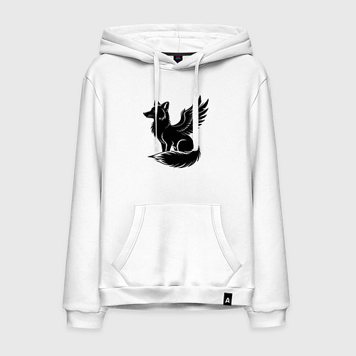Мужская толстовка-худи Крылатый песец / Белый – фото 1