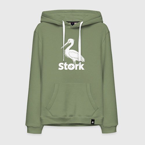 Мужская толстовка-худи Аисты в минимализме / Авокадо – фото 1