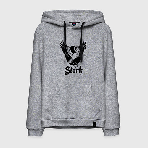 Мужская толстовка-худи Аист в полёте / Меланж – фото 1
