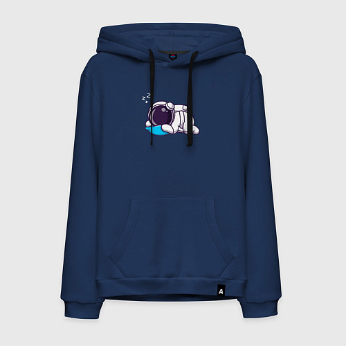 Мужская толстовка-худи Спящий астронавт / Тёмно-синий – фото 1