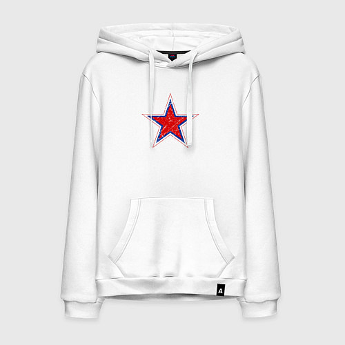 Мужская толстовка-худи Звезда России / Белый – фото 1