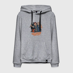 Толстовка-худи хлопковая мужская Хэллоуин зомби пати, цвет: меланж