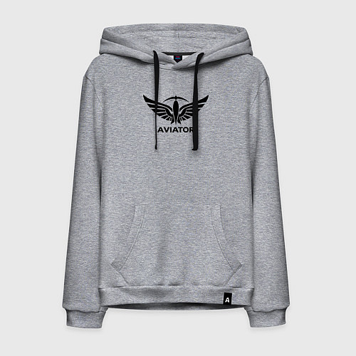 Мужская толстовка-худи Авиатор крылатый логотип / Меланж – фото 1