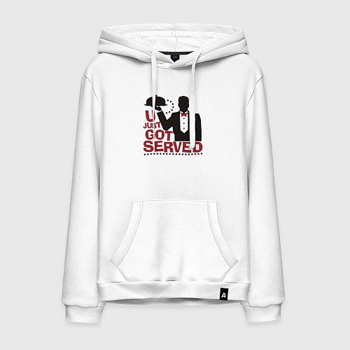 Мужская толстовка-худи Тебя только что обслужили / Белый – фото 1