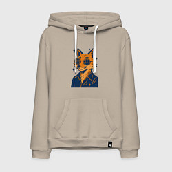 Мужская толстовка-худи Лиса в очках