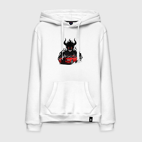 Мужская толстовка-худи Dodge - Demon SRT / Белый – фото 1