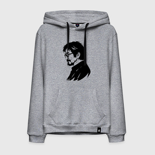 Мужская толстовка-худи Хаяо Миядзаки в профиль / Меланж – фото 1