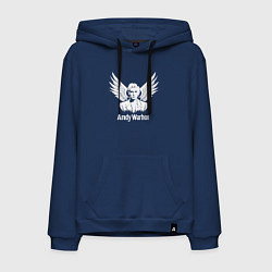 Толстовка-худи хлопковая мужская Энди Уорхол с ангельскими крыльями, цвет: тёмно-синий