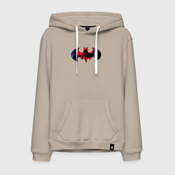 Толстовка-худи хлопковая мужская Batman knight, цвет: миндальный