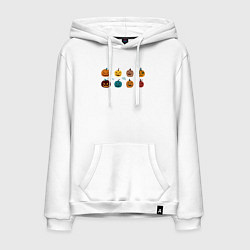 Мужская толстовка-худи Разноцветные тыквы Джека на Хэллоуин