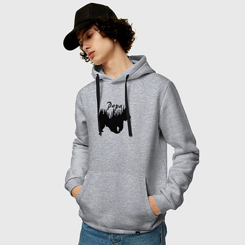 Мужская толстовка-худи Bear papa / Меланж – фото 3