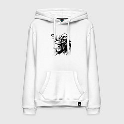 Толстовка-худи хлопковая мужская Dead night, цвет: белый