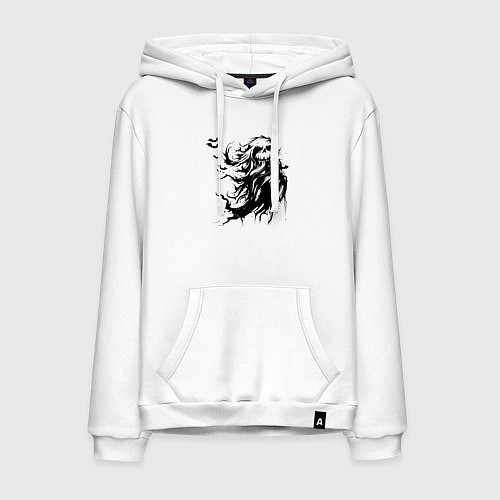 Мужская толстовка-худи Dead night / Белый – фото 1