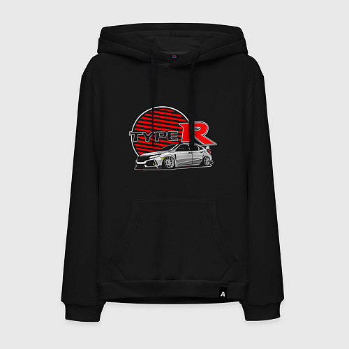 Мужская толстовка-худи Honda Civic Type R / Черный – фото 1
