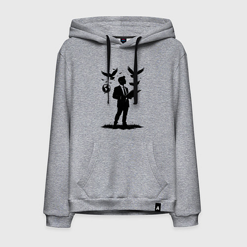 Мужская толстовка-худи Учитель с символами / Меланж – фото 1