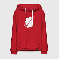 Толстовка-худи хлопковая мужская Хоккейная клюшка в квадрате, цвет: красный